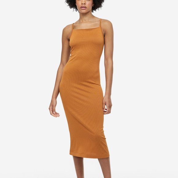 NWOT H&M Open-Backed Ribbed Jersey Dress - Picture 1 of 4